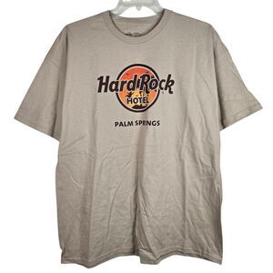 Hard Rock Hotel Palm Springs T-Shirt Sz XXL Beige Short Sleeve